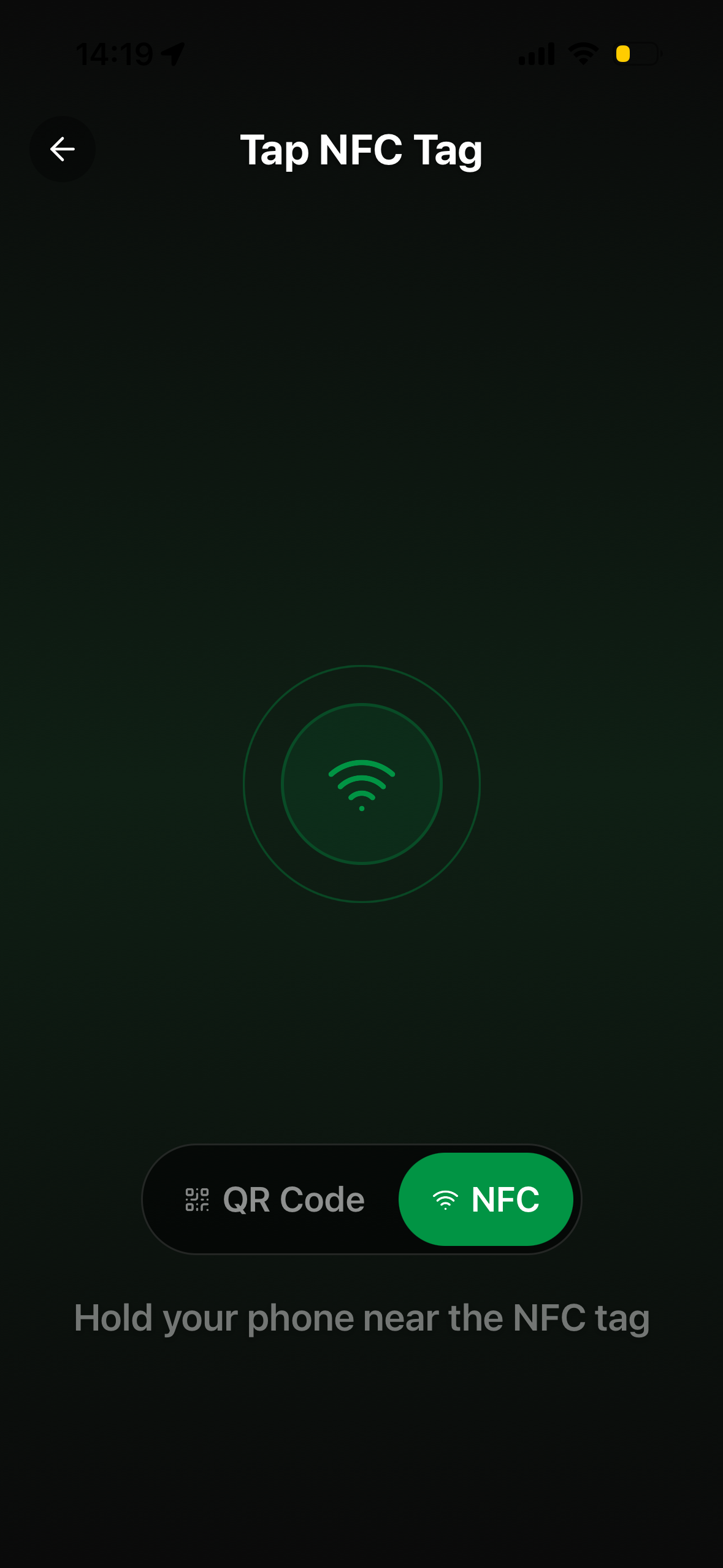 Scanning NFC tag